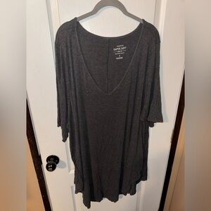 Torrid Charcoal V-Neck Short Sleeve Tee